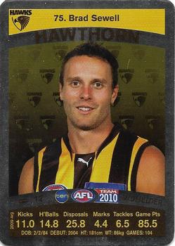 2010 Team Zone AFL Team - Silver #75 Brad Sewell Front